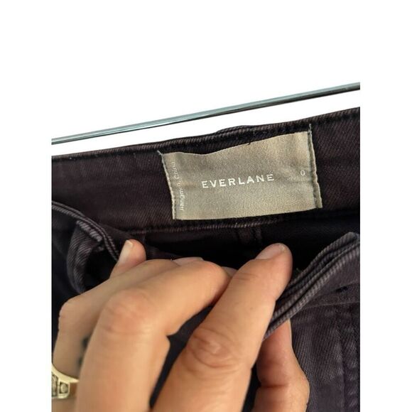 Everlane Cropped Straight Leg Jeans Womens size 0 Purple Brown High Waist - Picture 4 of 11